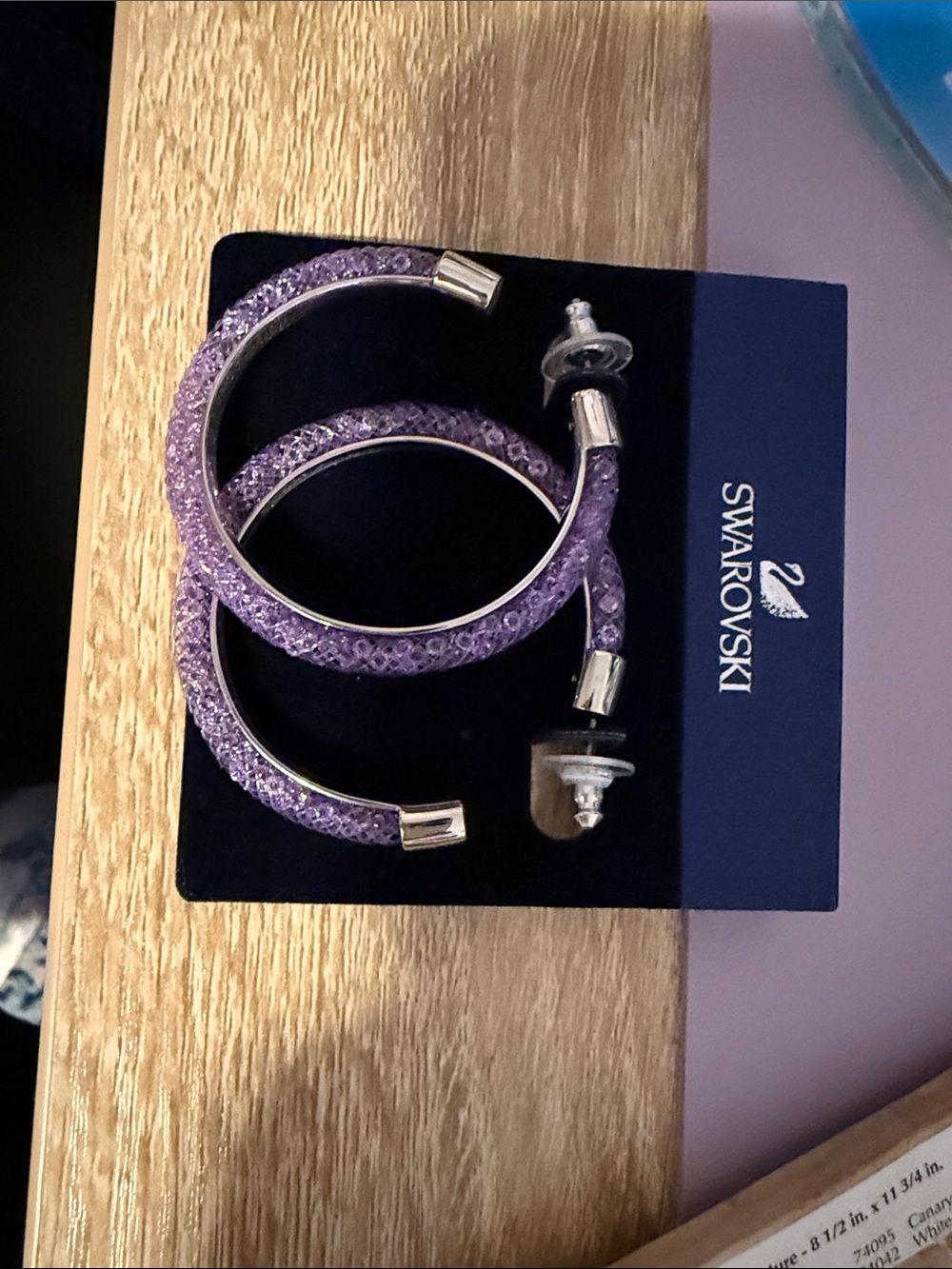 Swarovski Lavender Crystal Hoop Earrings